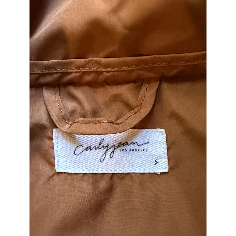 Carly Jean | Shay Puffer Jacket Small Tobacco Brown Quilted Mid-Length Coat - Picture 5 of 8